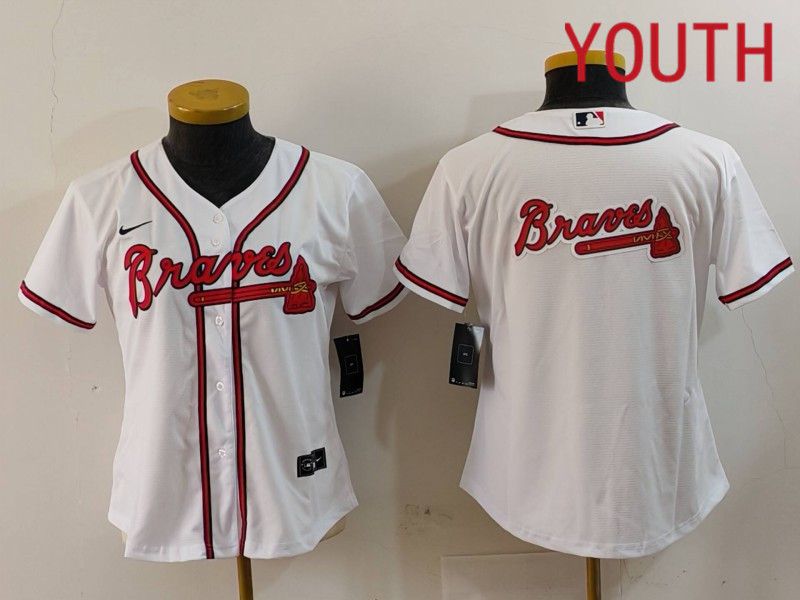 Youth Atlanta Braves Blank White Game 2024 Nike MLB Jersey style 3->youth mlb jersey->Youth Jersey